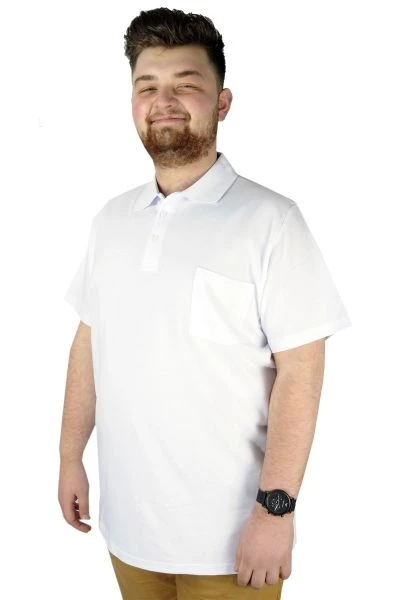T-Shirt Polo Yaka Cepli Klasik 20550 Beyaz