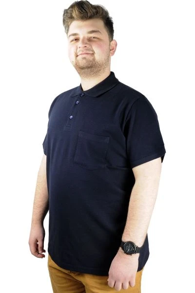 Big-Tall Men's Classic Short Sleeve Polo T-Shirts With Pocket 20550 Navy Blue