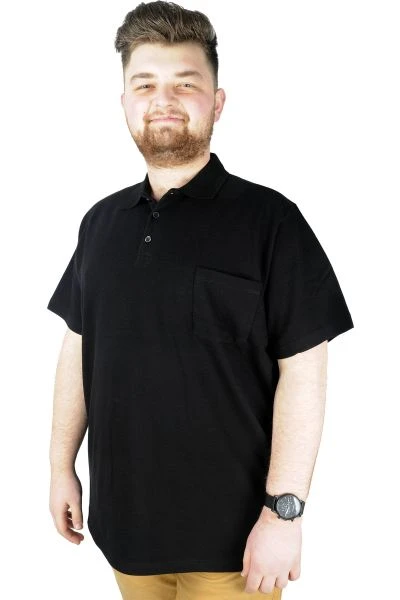 Big-Tall Men's Classic Short Sleeve Polo T-Shirts With Pocket 20550 Black