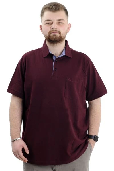 Big-Tall Men Polo T-Shirt With Pocket 20552 Plum