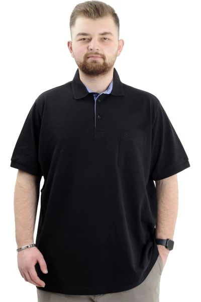Big-Tall Men Polo T-Shirt With Pocket 20552 Black