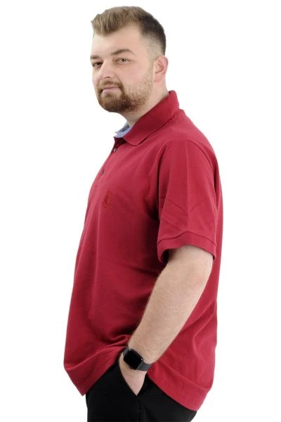 Big-Tall Men Polo T-Shirt Embroidered 20553 Burgundy