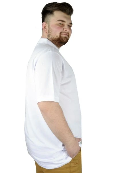 Big-Tall Men Polo T-Shirt Embroidered 20553 White