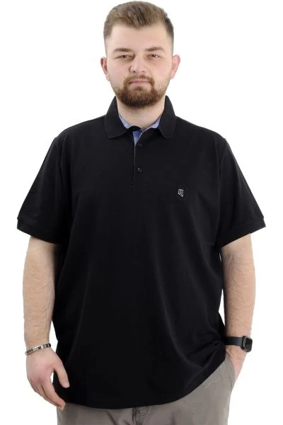 Big-Tall Men Polo T-Shirt Embroidered 20553 Black