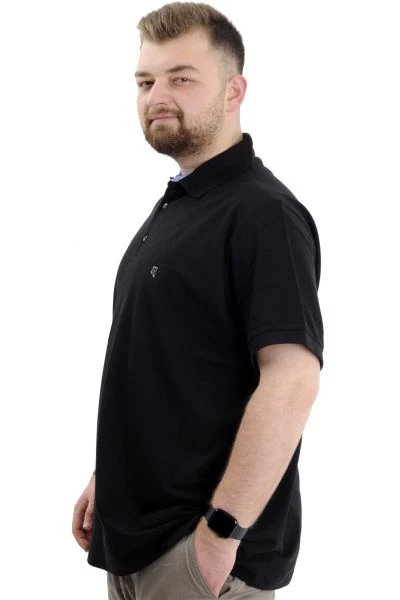 Big-Tall Men Polo T-Shirt Embroidered 20553 Black