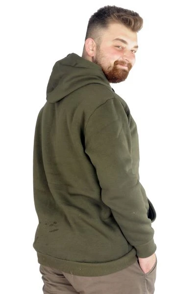 Big Tall Men Hooded Sweatshirt Basic 20562 Khaki