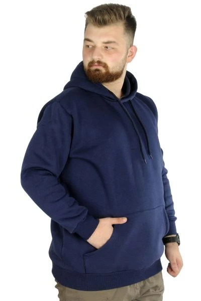Erkek Sweatshirt Kapşonlu Pocket Basic 20562 İndigo