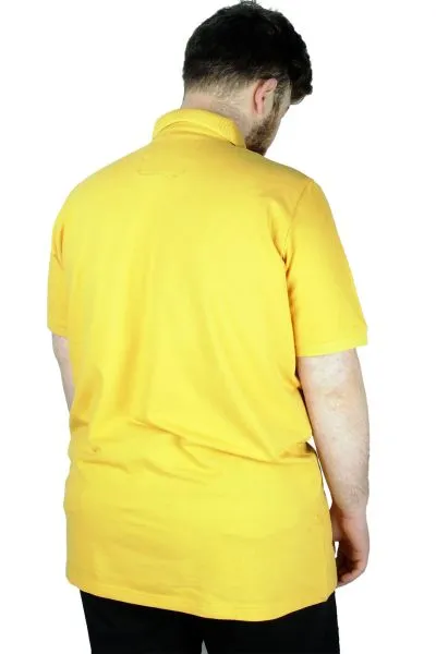 Battal Beden Erkek Tshirt Polo Yaka Cepli Klasik Pike 20552 Hardal HARDAL