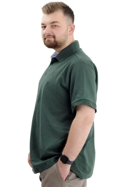 Battal Beden Erkek Tshirt Polo Yaka Nakışlı Klasik Pike 20553 Nefti NEFTI