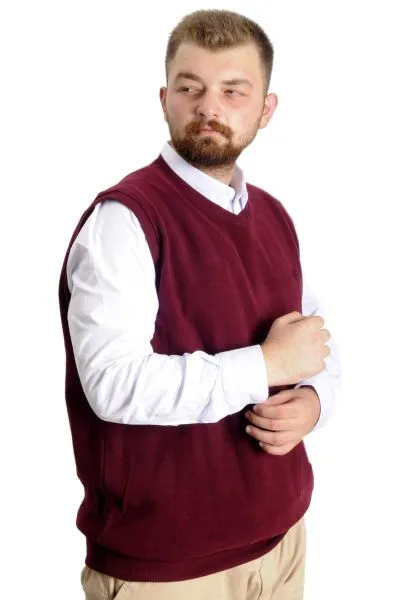 Büyük Beden Erkek Süeter Vanize Selanik 20547 Mürdüm MURDUM