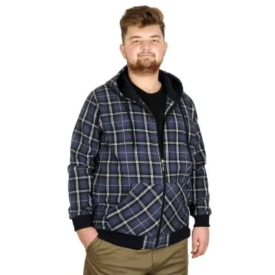 Büyük Beden Erkek Sweatshirt Kapşonlu 20579 İndigo INDIGO