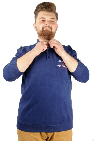 Erkek Sweat Polo Selanik Embroidered 20442 Indigo INDIGO