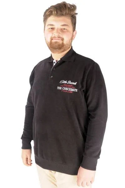 Erkek Sweat Polo Selanik Embroidered 20442 Siyah SIYAH