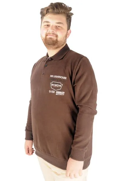 Erkek Sweat Polo Selanik The Lightgouse 20443 Kahverengi KAHVERENGI