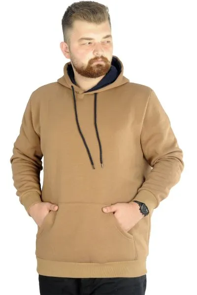 Erkek Sweatshirt Kapşonlu Pocket Basic 20562 Sütlükahve [product_color]