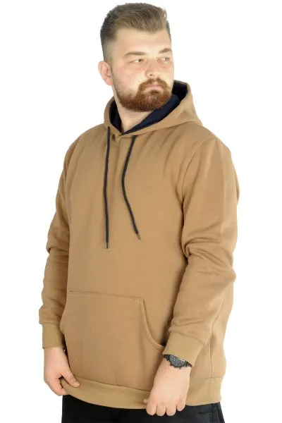 Erkek Sweatshirt Kapşonlu Pocket Basic 20562 Sütlükahve [product_color]