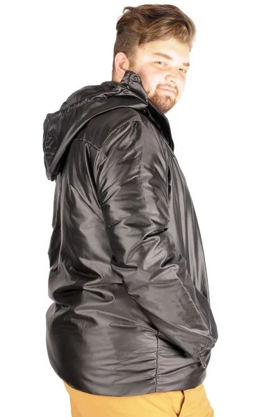 Big-Tall Men's Hooded Basic Checker Jacket 21037 Black