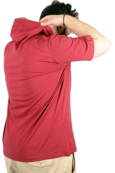 Big-Tall Men Hooded T-Shirt Round Collar Basic 21115 Burgundy