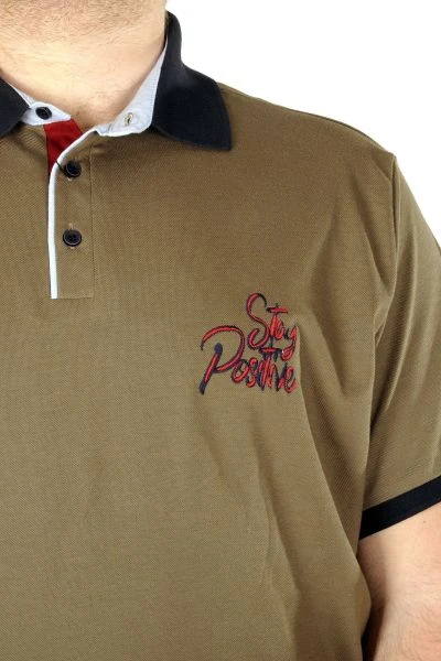 Big-Tall Men Classic Polo T-Shirt Stay Positive 21309 Khaki