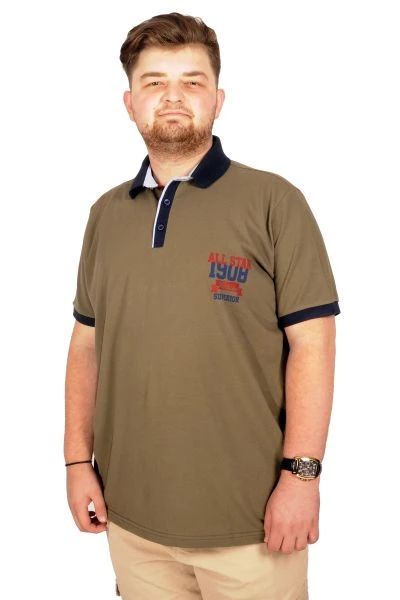 Big Size Men T-Shirt Polo Athletic  21318 Khaki