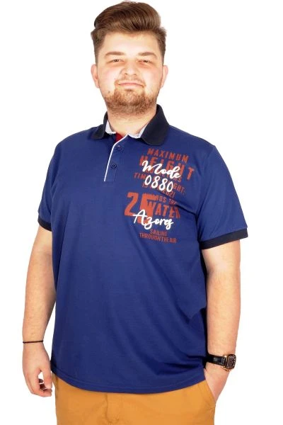 Big Size Men T-Shirt Polo Maximum Height 21319 Indigo