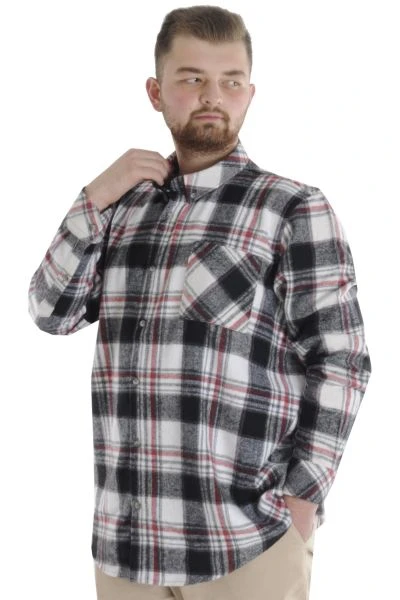 Big Tall Men Shirt Plaid Lumberjack 21394 Black-Gray