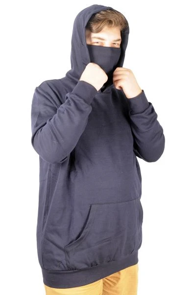Big-Tall Men's Sweatshirt with Arm Mask 21505 Navy Blue