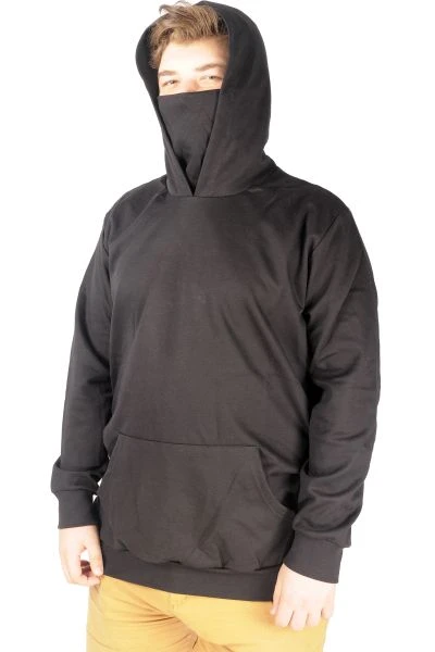 Big-Tall Men's Sweatshirt with Arm Mask 21505 Black