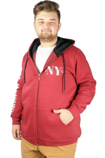Big Tall Men s Sweatshirt with Hooded Pocket Zippered 20543 AnthraMelange Gray Color