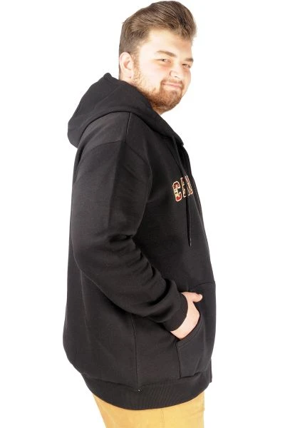 Big Tall Men Sweat California with Hooded Zippered 21517 Black
