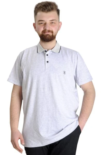 Büyük Beden T shirt Polo Likralı Süprem Nakış 21554 Grimelanj