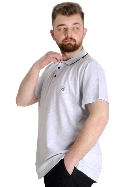 Büyük Beden T shirt Polo Likralı Süprem Nakış 21554 Grimelanj
