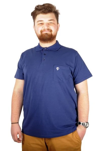 Big-Tall Men Polo T-Shirt with Pocket Sup Basic 21557 Indigo