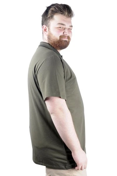 Büyük Beden T shirt Polo Likralı Süprem Cepli 21558 Haki