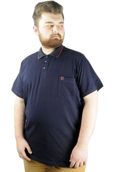 Men s Polo T shirt Pocket  Lycra Single Jersey 21558 Navy Blue