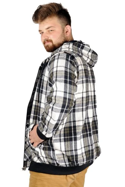 Big Tall Men s Sweatshirt with Hooded Pocket Zippered 20543 Black