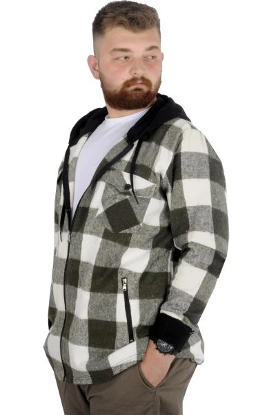Big Tall Men s Lumberjack  Sweat with Cover Pocket 21572 Khaki