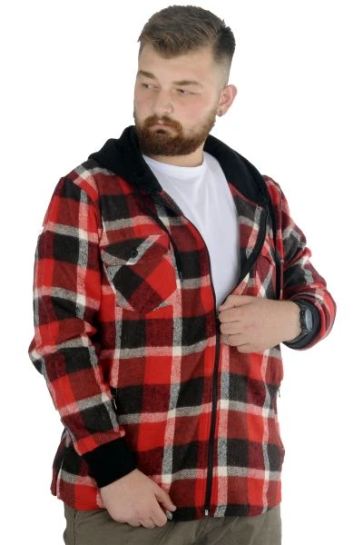Big Tall Men s Lumberjack  Sweat with Cover Pocket 21572 Red