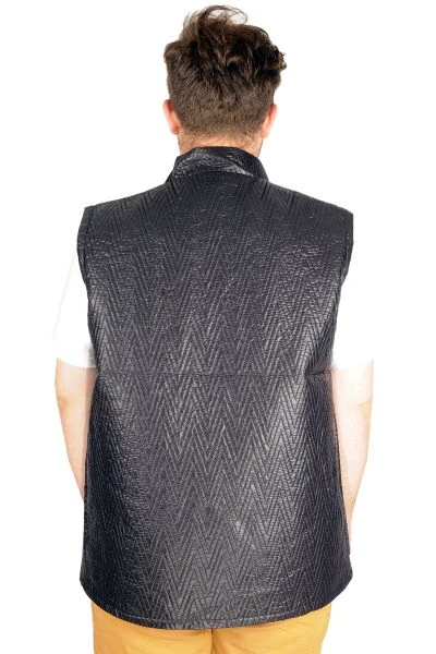 Big Size Men's Seasonal Vest Basic Strep Arrow Line 21605 Black