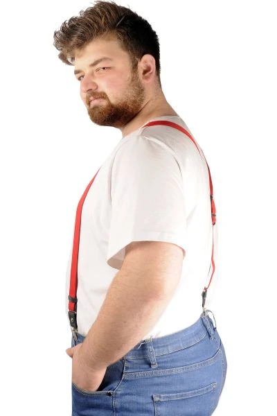 Big Size Men Suspenders 21901 Navy Blue-White