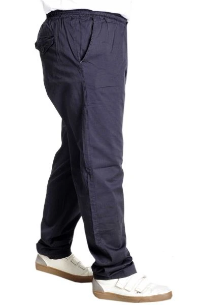 Big Size Mens Linen Pants Jogger Milano 21913 Navy Blue