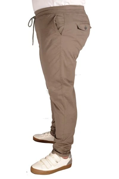Big Size Mens Linen Pants Jogger Milano 21913 Soil