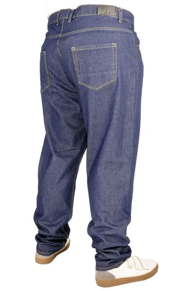 Big Size Men's Jeans 5Pockets Split Back Vertical Lycra 21916 BlueBlack