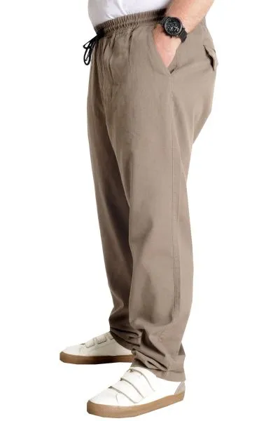 Big Size Men Gabardine Cargo Jogger Pants Doğa 21928 Beige