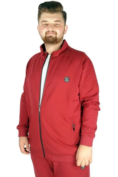 Büyük Beden Eşofman Üstü 2ip Choose Your Mode 21202 Bordo BORDO