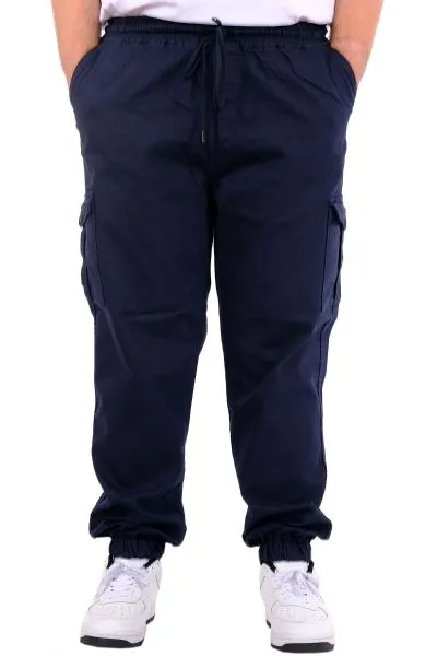 Büyük Beden Erkek Gabardin Kargo Jogger Pantolon  Doğa 21927 Lacivert [product_color]