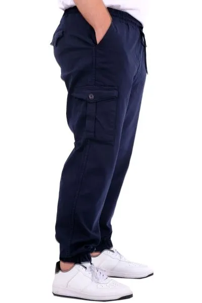 Büyük Beden Erkek Gabardin Kargo Jogger Pantolon  Doğa 21927 Lacivert [product_color]
