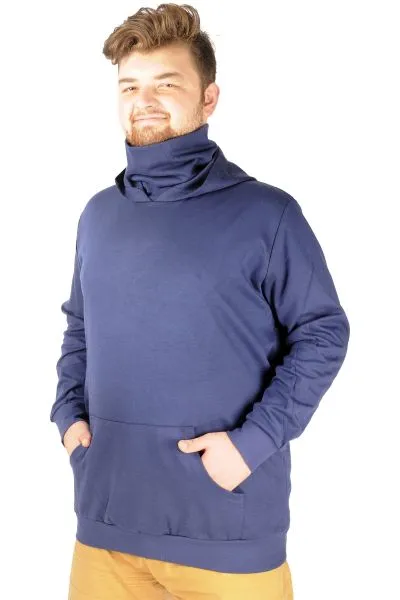 Büyük Beden Erkek Sweatshirt Arm Mask 21505 İndigo INDIGO