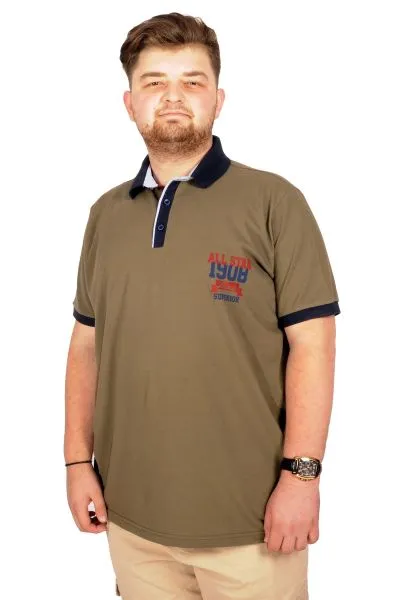 Büyük Beden T-shirt Polo Athletic 21318 Haki HAKI