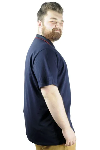 Büyük Beden T shirt Polo Likralı Süprem Cepli 21558 Lacivert LACIVERT
